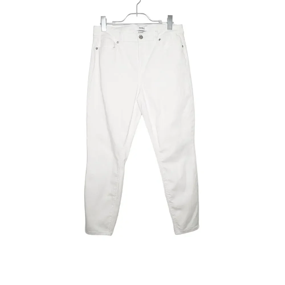 PISTOLA Jennifer Mid Rise Skinny Jeans Slimming Fit Stretch Denim White Size 31